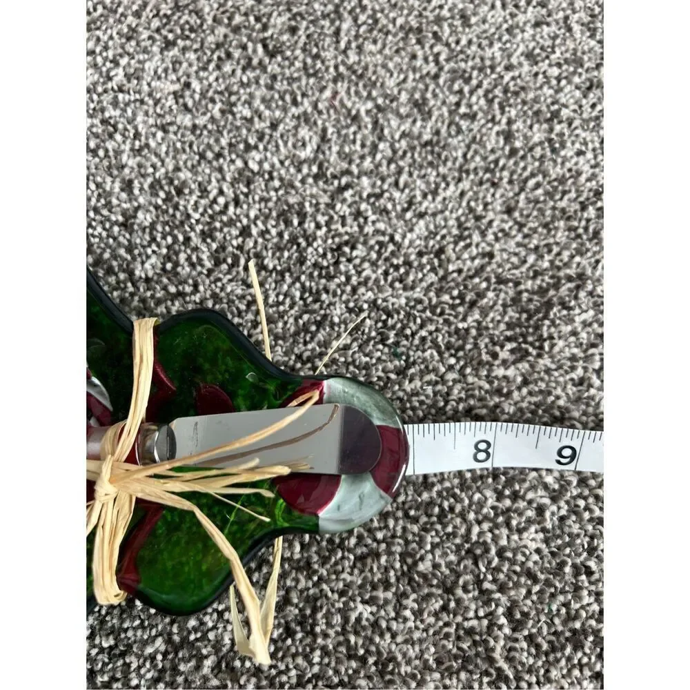Christmas Tree Cheese Plate & Knife